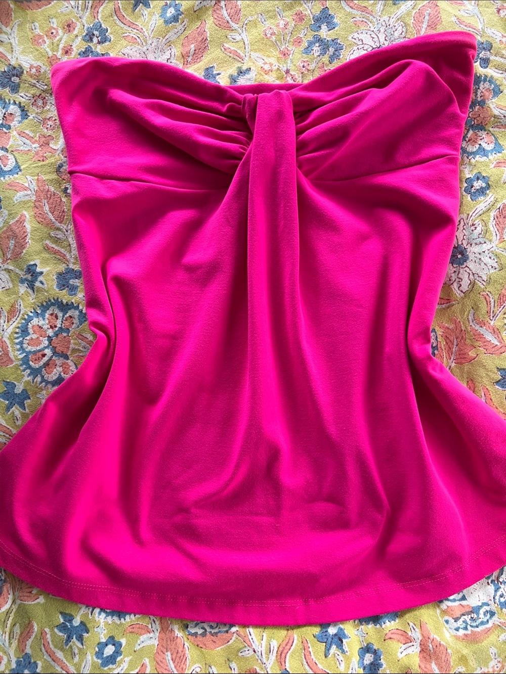 Susana Monaco Strapless Twist-Front Camisole in Hot Pink